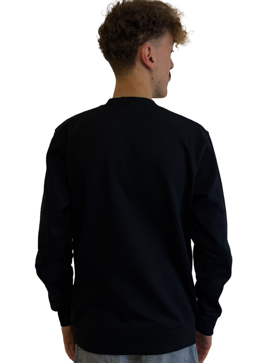 Moncler Classic Black Crewneck Sweatshirt with Logo Detail