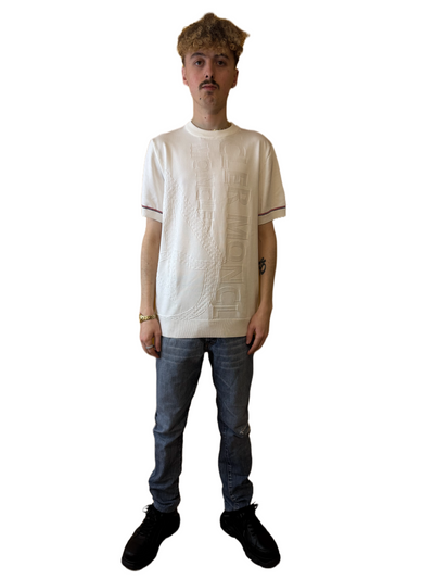 Moncler White Embossed Graphic T-Shirt