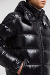 Moncler Shiny Puffer Jacket with Hood – Sleek Black