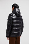 Moncler Shiny Puffer Jacket with Hood – Sleek Black