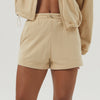 Essential High-Waisted Active Shorts for Women in Beige