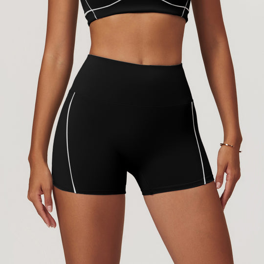 High-Waisted Seamless Biker Shorts in Black