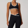 High-Impact Sports Bra - Racerback with Contrast Trim in Black