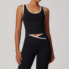 Contrast Trim Racerback Tank Top - Sleek Activewear in Black