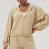 Lightweight Hooded Jacket with Pockets for Women in Beige