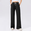 Women's Casual Wide-Leg Sweatpants with Drawstring Waist in Black