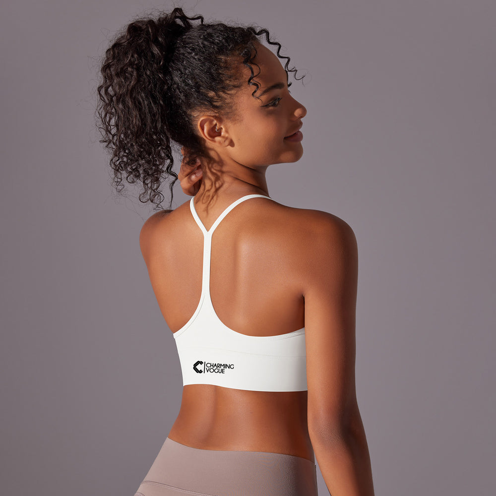 Cross-Strap Lightweight High-Impact Sports Bra in White