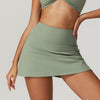 High-Waisted Mini Workout Skirt with Side Slit - Sporty & Stylish in Olive Green