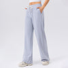 Women's Casual Wide-Leg Sweatpants with Drawstring Waist in Light Blue