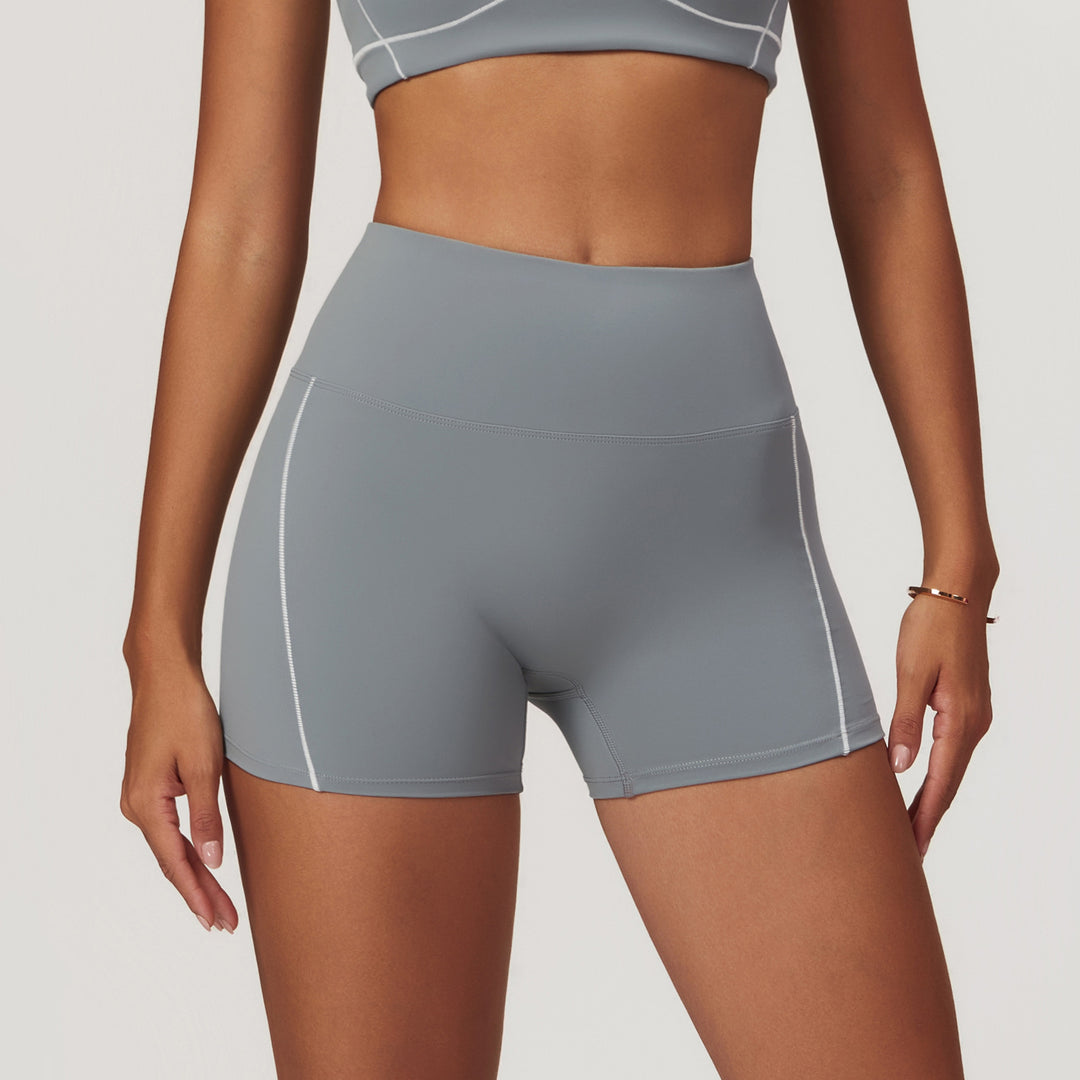 High-Waisted Seamless Biker Shorts in Grey