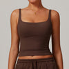 Stretch Fit Activewear Sports Tank Top in Dark Brown