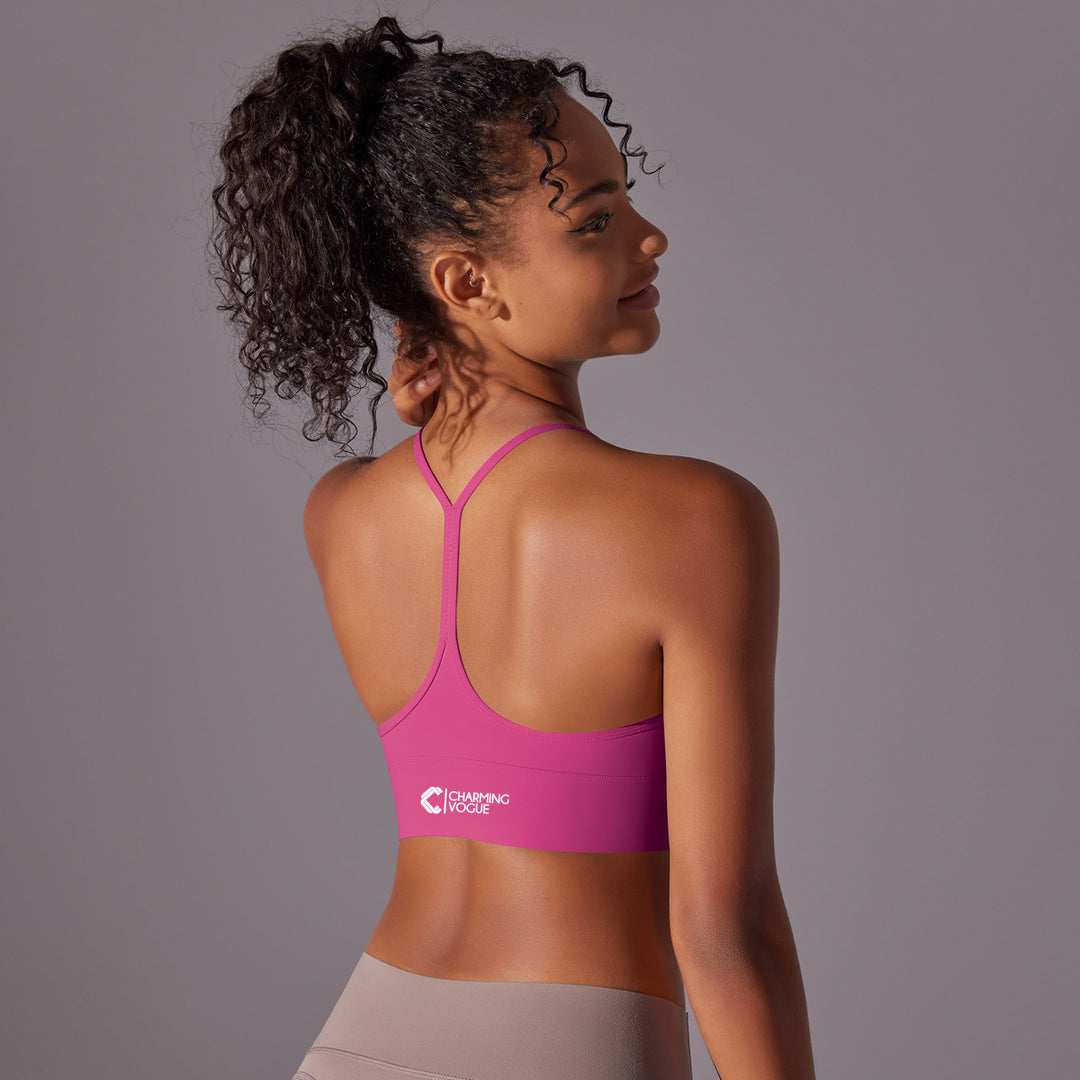 Cross-Strap Lightweight High-Impact Sports Bra in Pink