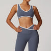 High-Impact Sports Bra - Racerback with Contrast Trim in Dark Grey