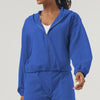 Lightweight Hooded Jacket with Pockets for Women in Blue