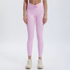 Tummy Control High-Waisted Crossover Active Leggings in Pink