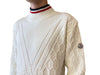 Moncler Cable Knit Sweater – White with Signature Detailing