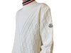 Moncler Cable Knit Sweater – White with Signature Detailing