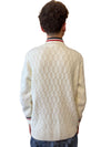 Moncler Cable Knit Sweater – White with Signature Detailing