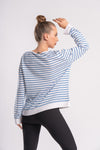 Women's striped round-neck long-sleeve tee