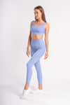 Seamless three-piece yoga set - yoga pants, sports bra, and jacket