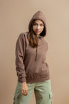 Soft cotton women's hoodie with a relaxed fit