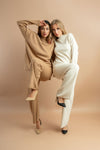 Cozy winter knit turtle neck co-ord - long sleeve top and wide-leg pants