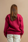 Neutral color women's sweatshirt in red with charming vogue brand