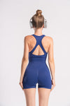 Backless short unitard, comfortable and flexible, suitable for gym and workout wear