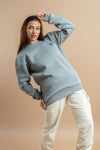 Trendy blue grey oversized sweatshirt