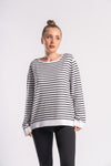 Women's striped full-sleeve round-neck tee, perfect for casual everyday wear