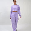 Women's Back Cut-Out Cropped Sweatshirt - Soft Lounge Collection in Lavender