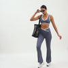 High-Impact Sports Bra - Racerback with Contrast Trim in Dark Grey