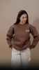 Charming Vogue Oversized Sweatshirt Unisex Brown