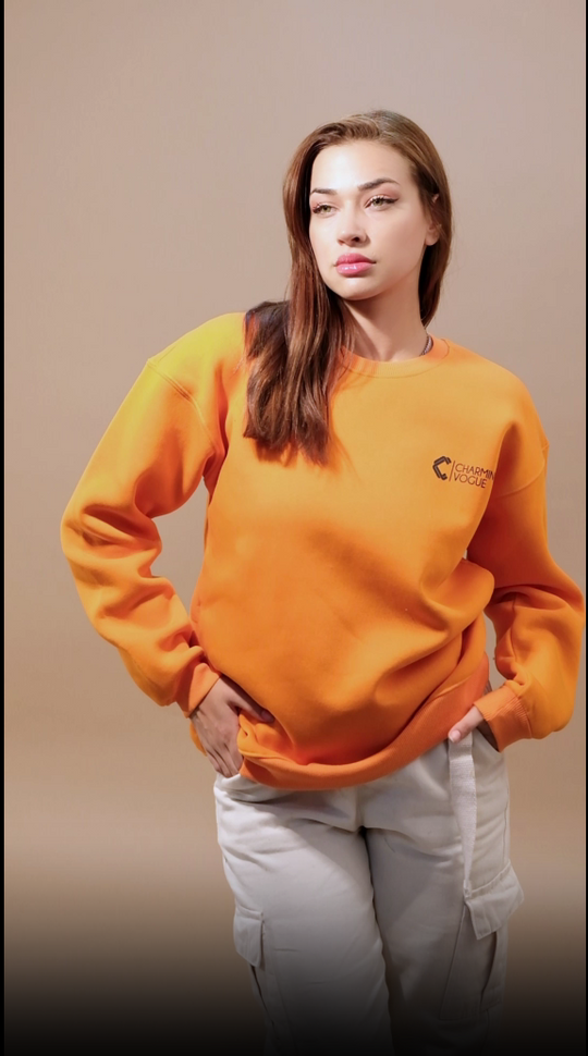 Orange sweatshirt for relaxed casual style