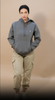 Brace Pullover Brushed Cotton Hoodie Jet Gray