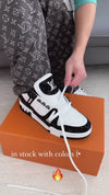 Men's Designer Black & White LV Sneakers - Luxury Streetwear