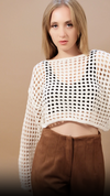 white color mesh sweater pullover 