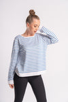 Full-sleeve striped round-neck t-shirt for women