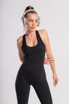 Breathable backless jumpsuit for women, gym and yoga ready