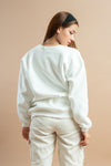 Women's stylish white oversized pullover in breathable fabric