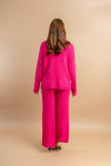 Fashionable two-piece knit set - turtle neck and wide-leg pants for women