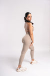 Backless activewear jumpsuit for women, breathable for yoga and fitness