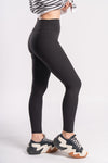 woman in black high waist fitness yoga pants for sporty and cardio sessions