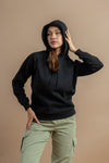 Women's oversized cotton hoodie, designed for relaxed fits