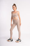 Three-piece activewear set - yoga pants, sports bra, and jacket for women