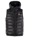 Moncler Men's Black Puffer Vest with Detachable Hood - Lightweight & Warm